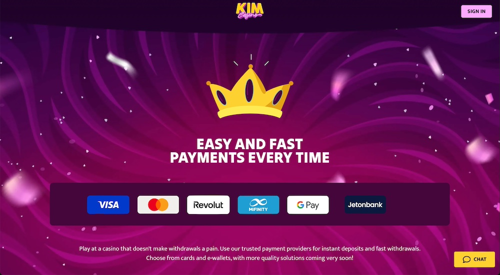 Kim casino uttag