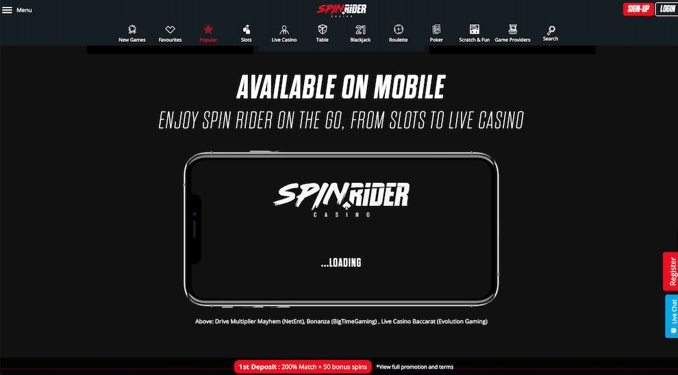 Spin Rider login