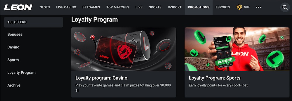 Leon Casino free chip