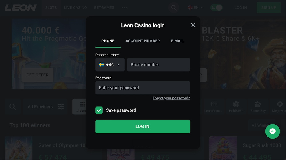 Leon casino login
